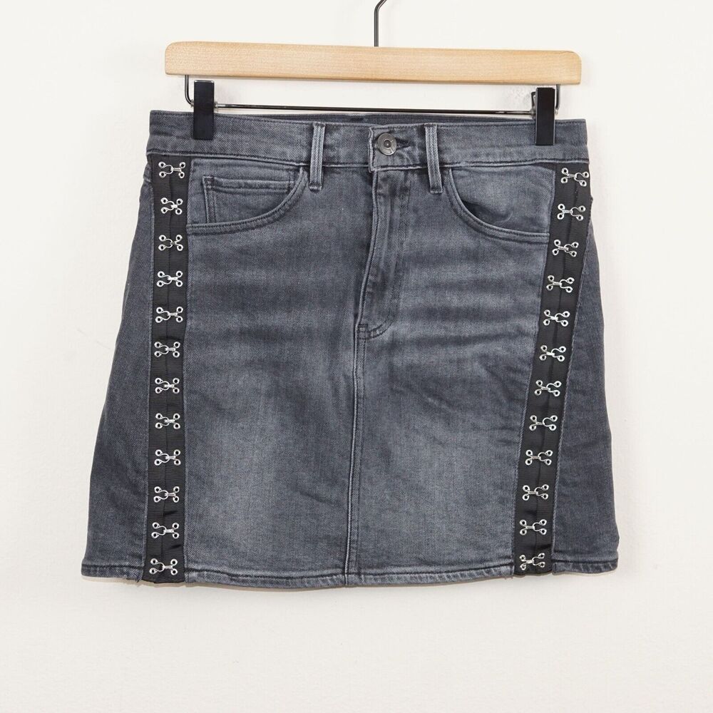 3x1 Corset Mini Carbone Gray Black Mini Skirt Womens Sz 26